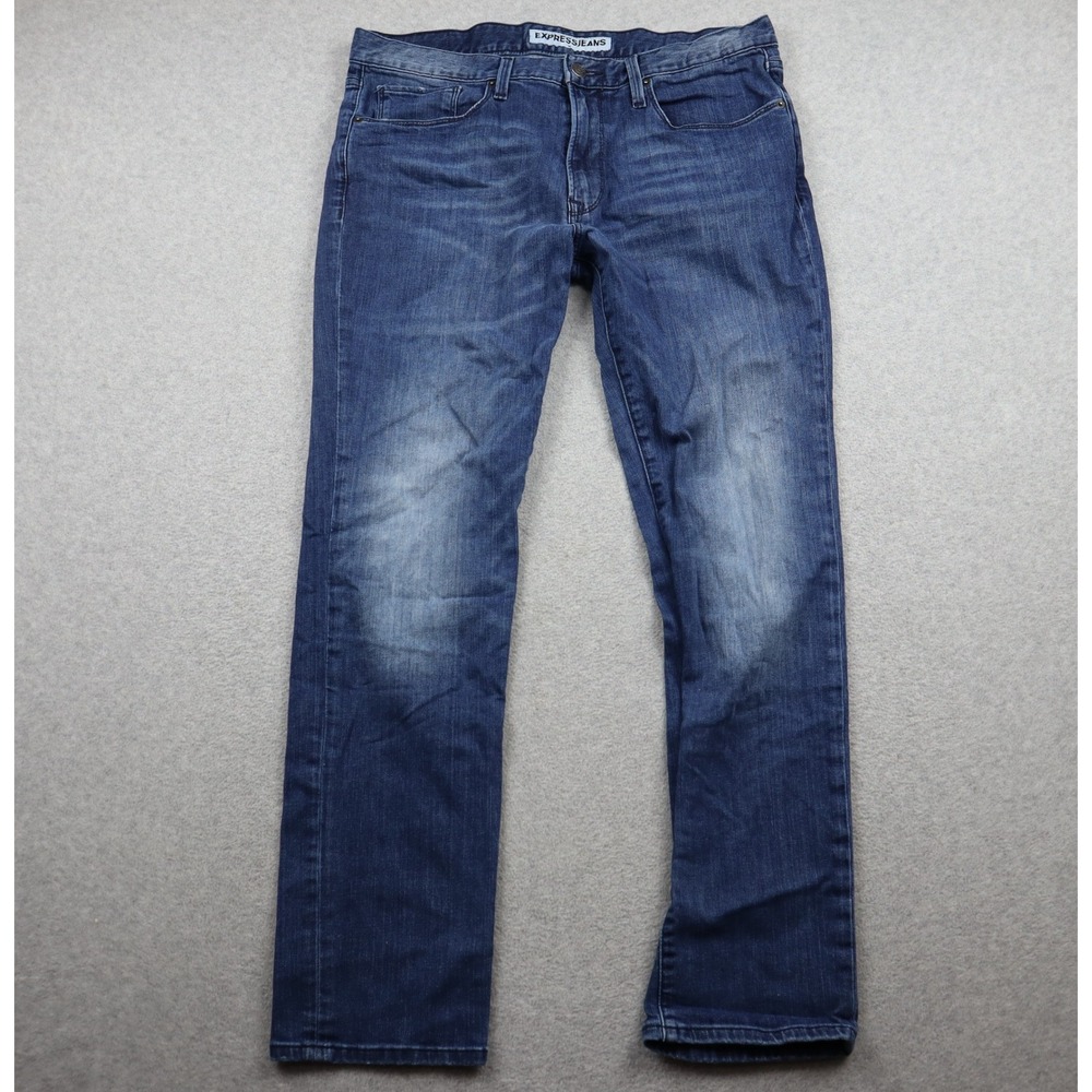 Express Jeans Mens 36 Rocco Slim Fit Skinny Leg Blue Medium Wash Denim Pants